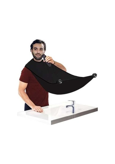 Pazly Sakal Kesme Önlüğü - Yapışkanlı, Su Geçirmez, Pratik Sakal Toplayıcı Siyah Model Siyah