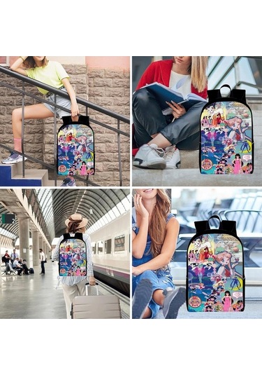 Trendooze Uygun, Siyah Siyah Sırt Seyahat, Sailor Organizasyon Moon Kawaii Karikatür, İş İnç İle, İçin, Genç, Dizüstü Çoklu Cf43 Çantası, Çalışması Bölmeleri Bilgisayara 15.6 Mf Siyah