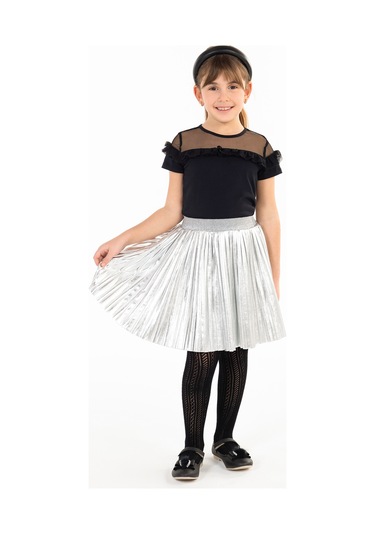 Civil Girls Kız Çocuk Piliseli Etek 6-9 Yaş Gri Gri