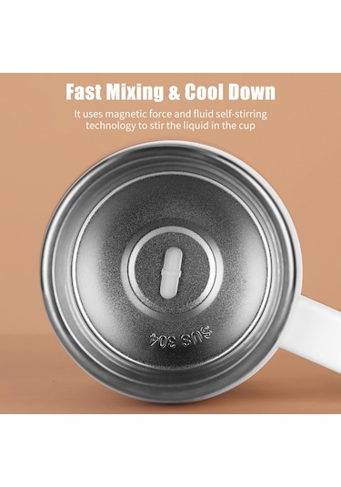Neevoyu 380ml Siyah Otomatik Karıştırıcı Bardak, 304 Çelik, Mıknatıs Şarjlı, Kapaklı, Kahve-milk-protein İçin Ev-ofis-outdoor Siyah