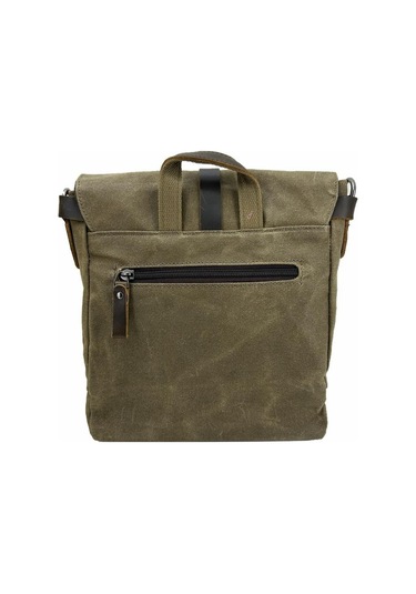 Ççs 31487 Mumlanmış Kanvas Retro Omuz Çantası Haki