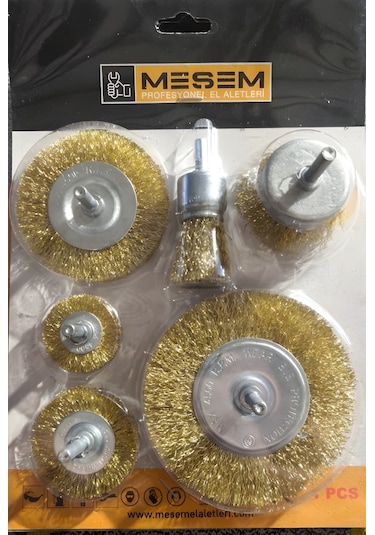 Meşem Çelik Tel Fırça Seti 6'lı Dairesel 25 38 50 75 100mm
