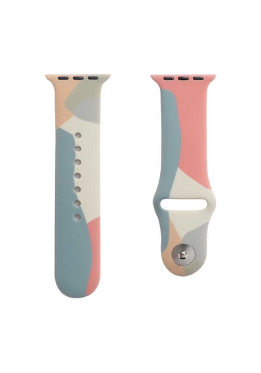 Apple Watch 7 45mm Uyumlu Krd-62 Silikon Kordon, Rouge Powder