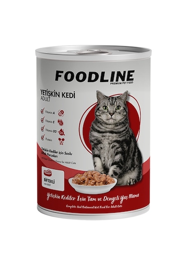 Foodline Biftekli Yetişkin Kedi Konservesi 400 G