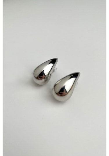 Bottega Gözyaşı Damlası Kadın Küpe Gümüş Renk Gümüş