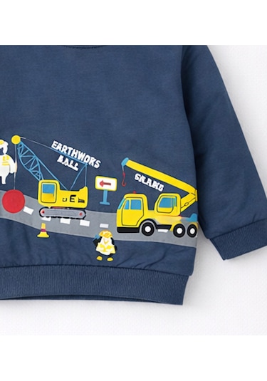 HelloBaby Erkek Bebek Pamuklu Sweatshirt Desenli Model Lacivert