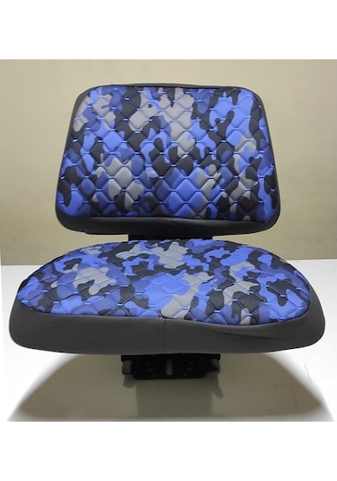 Traktör Koltuk Kılıfı - Kolçaksız -Mavi Kamuflaj -Bb-373
