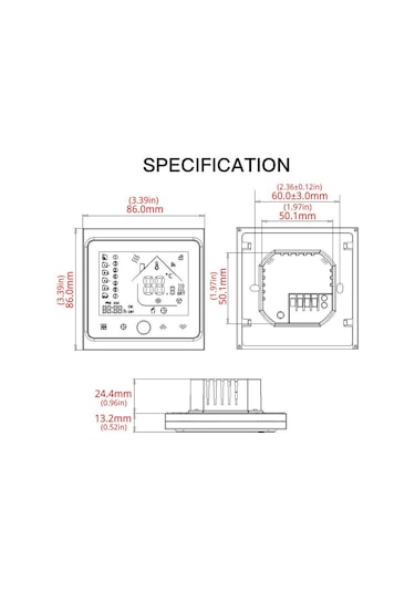 Gajeena Klima Kontrol Termostatı - Enerji Tasarruflu Fan Ve Vana Kontrolü Bac-002al