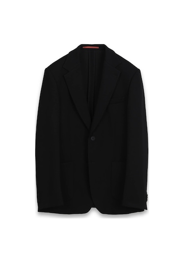 Kip Siyah Çizgili Modern Fit Örme Takım Elbise