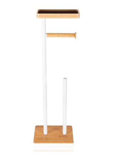 The Mia Bambu Tepsili Tuvalet Kağıdı Standı Beyaz Glv0757 Beyaz