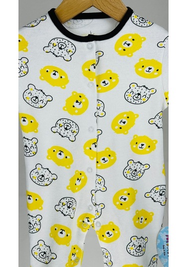 Ayıcıklı Pamuklu Çıtçıtlı Bebek Tulum 001