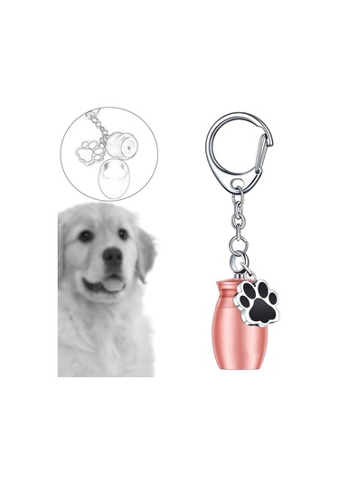 Homyl Urn Anahtarlık Ashes Hatıra Su Geçirmez Altın-gül Altın