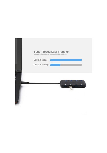 Switch İle Ultra Hızlı Usb3.0 4 Port Hub, Boyut:usb 3.0