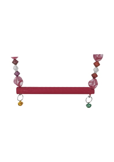 Markapet Boncuklu Ve Tünekli Kuş Salıncağı 10 Cm-14 Cm Bordo