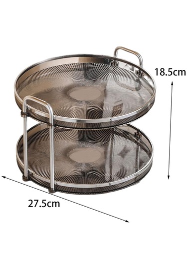 Suntek 2 Katlı Sayaç Tepsi Oturma Odası Kozmetik Depolama Gri Gri