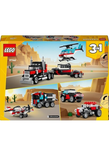 LEGO® Creator 31146 Helikopterli Açık Kasa Kamyon 270 Parça