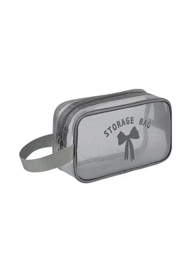 Konesam Büyük Boy Siyah Mesh Seyahat Kosmetik Çantası - Su Geçirmez, Nefes Alır, Organize Edici, Toptan Alım İçin Uygun