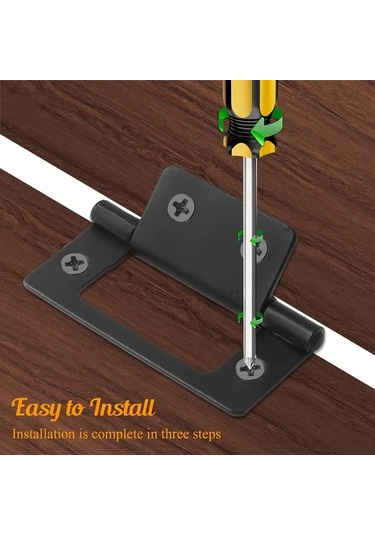 Chenkestoreone 6 Adet Mat Siyah Deliksiz Montaj Dayanıklı Kapı Menteşesi Siyah