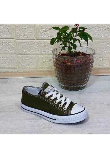 Fiyra 554 Haki Kısa Unisex Sneaker Keten Spor Ayakkabı 001