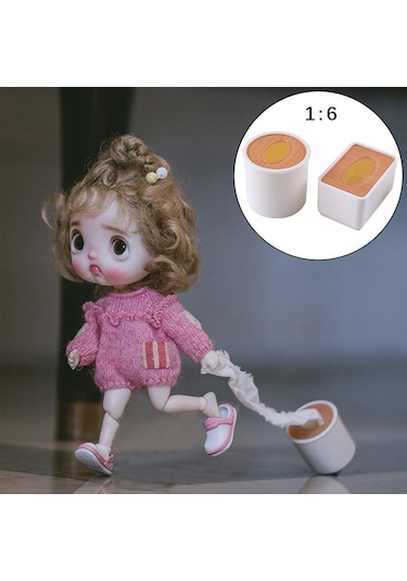 Dolıty Dollhouse Aksesuarları Oyuncak Için Kağıt Havlu 1:6 Beyaz