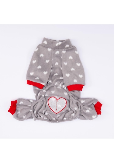 Mini Kalpler Yumuşak Polar Tulum Kedi Köpek Tulumu Kedi Köpek Kıyafeti Kedi Köpek Elbisesi