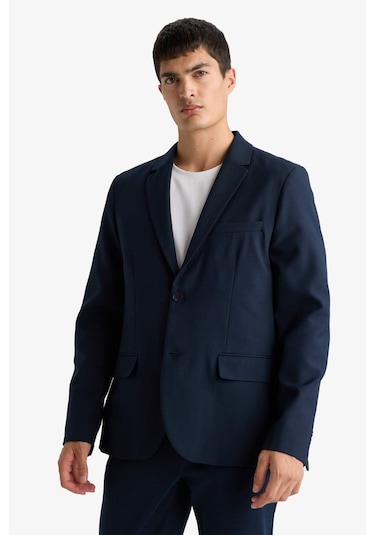 Defacto Slim Fit Dar Kesim Çapraz Dokuma Düğmeli Blazer Ceket F7232AX25AU Defacto Slim Fit Dar Kesim Çapraz Dokuma Düğmeli Blazer Ceket F7232AX25AU
