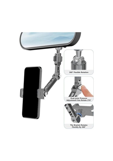 Yüksek Kaliteli Alüminyum Alaşımlı Araç Tutucu, Evrensel Çok Açı Ayarlanabilir Dikiz Aynası Cep Tele Diğer