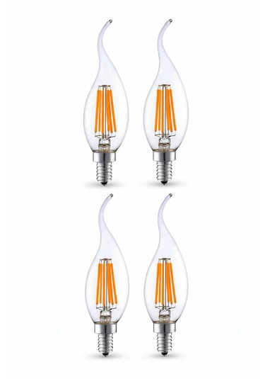 Rustik Kıvrık 4w E14 Led Ampul 400lm 4lü Paket
