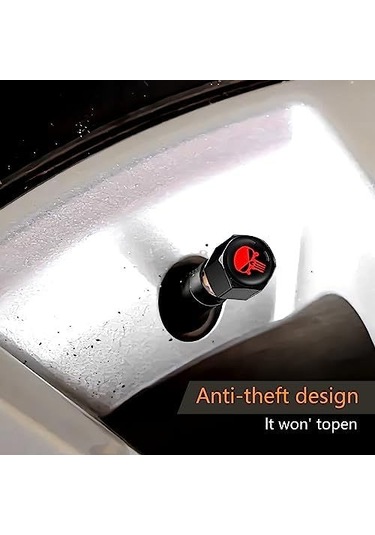 Youtek Oto Lastik Valf Kapağı 4'lü Set - Hırsızlık Ve Toz Koruma - Siyah Renk - Tam Kapama