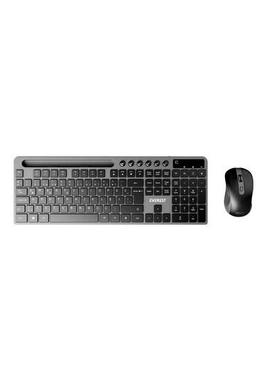 Everest Km-730 Gri/siyah Kablosuz Q Multimedia Klavye + Mouse Set Optik