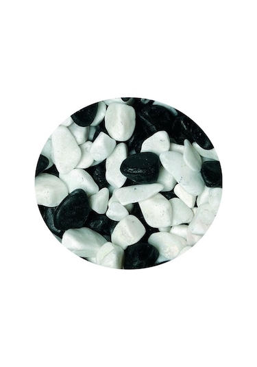 Siyah Beyaz Fanus Çakılı 2 Paket (350gr+350gr)