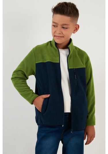 Lela Yumuşak Dokulu Fermuarlı Renk Bloklu Dik Yaka Cepli Hırka Unisex Çocuk Polar 5905001 Yeşil-Lacivert Lela Yumuşak Dokulu Fermuarlı Renk Bloklu Dik Yaka Cepli Hırka Unisex Çocuk Polar 5905001 Yeşil-Lacivert
