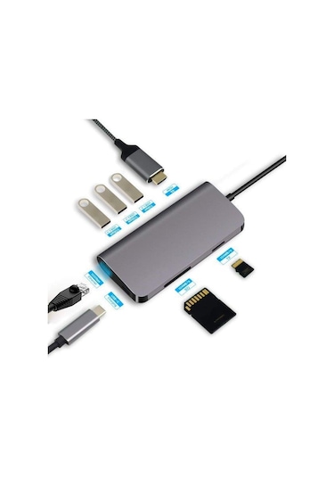 Codegen Cdg-Cnv40 Usb 3.1 Type-C - Usb 3.0+ Rj45 + Sd/Micro Sd Ka