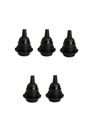 İtalyan Tip E27 Duy Vidalı Yarım Diş Avize, Abajur, Ağaç Feneri Duyu Halkalı 5 Adet Bakalit