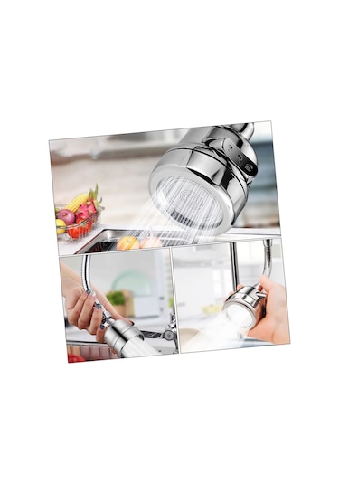 Osaladı 2 Adet Musluk Duş Lavabo Musluğu Püskürtücü Eki Dönen Gümüş