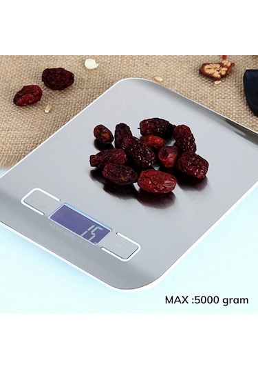 Tf 1002 Hassas Ölçümlü Maksimum 5 Kg Kapasiteli Led Ekran Platin Dijital Mutfak Tartısı 4172 Çok Renkli