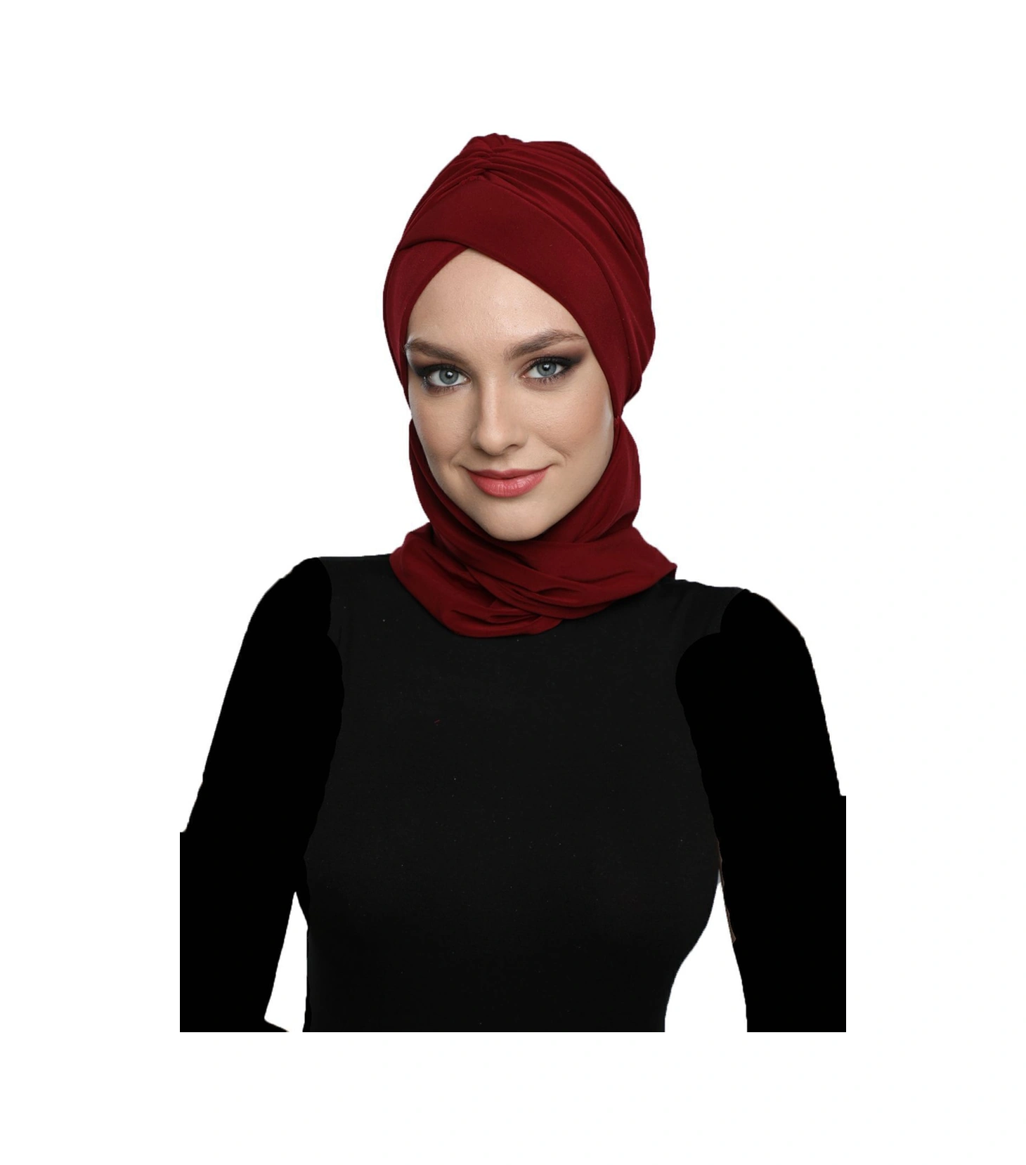 Kardelen Atkılı Astarlı Bordo Hazır Türban Tesettür Havuz Ve Dış Bone Bordo