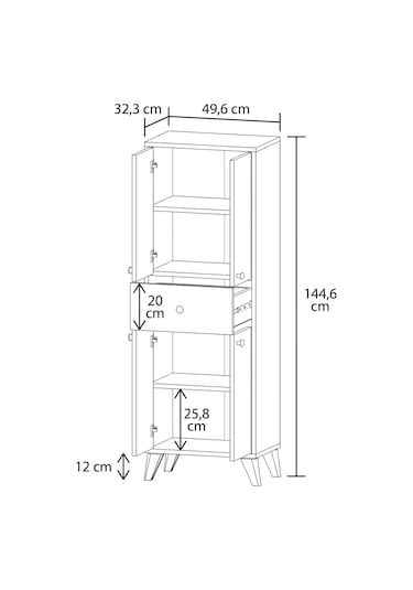 Zümra Kapaklı Ve Çekmeceli Mutfak Dolabı Beyaz