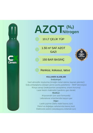 Azot Gazı 10 Lt - Dolu