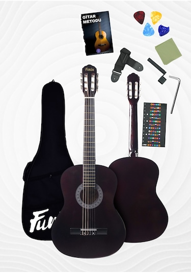 Cg-3902cf Klasik Gitar 4/4 Yetişkin Boy Sap Ayarlı Full Set Kahverengi