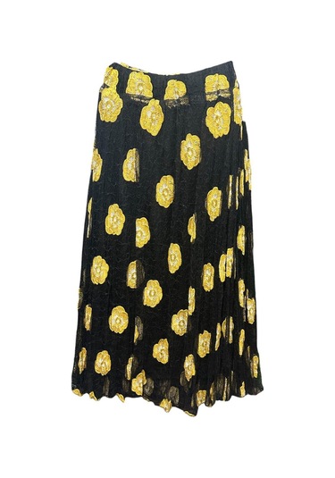 Şifon Beli Lastikli Etek 95 Cm - 38-50 Sarı