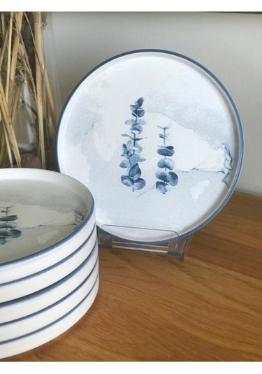 Keramika 21 Cm Blue Magic Stackable Pasta Tabağı Çiçek 6 Adet