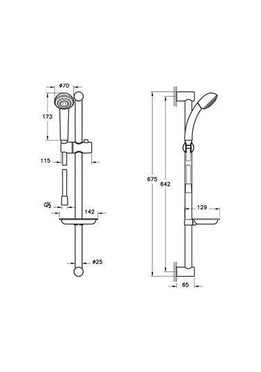 Vitra Nano 1f Fonksiyonlu Sürgülü El Duş Takımı, A45698ekm Krom