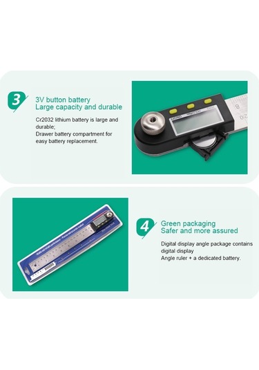 300mm 2'si 1 Arada Dijital Açı Bulucu Metre İletki Gonyometresi Cetvel