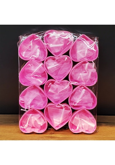 Büro Ev Ofis Banyo Düzeni İçin Kalpli Pembe Tül Kese