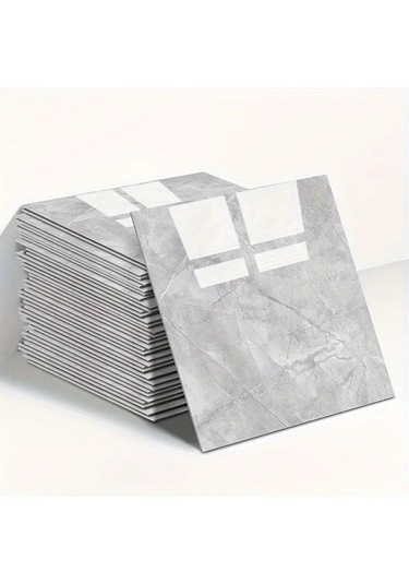 Büro Ev Ofis Yazlık Dekoru İçin 30x30cm Tekli Gri Mermer Desen Duvar Sticker