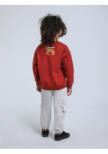 Jack Lions Erkek Bebek Downhill Yazılı Sweatshirt-14342 Kiremit