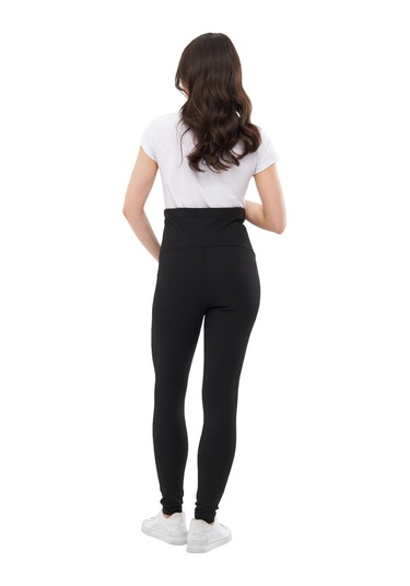 Luvmabelly Myra8140 Toparlayıcı Fitilli Mevsimlik Beli Ayarlanabilir Hamile Tayt-siyah
