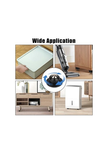 Pazly 4 Adet Paslanmaz Çelik Siyah Mini Döner Tekerlekler Masa Sandalye Tekerleri 360 Dönme Evrensel Teker Siyah