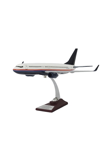 Zekupp Boeing 737-800 1/100 Ölçekli Beyaz Şeritli Tasarım Model Uçak